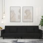 vidaXL Sofá cama de 2 plazas con dos almohadas terciopelo negro