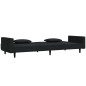 vidaXL Sofá cama de 2 plazas con dos almohadas terciopelo negro