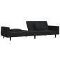 vidaXL Sofá cama de 2 plazas con dos almohadas terciopelo negro