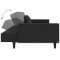 vidaXL Sofá cama de 2 plazas con dos almohadas terciopelo negro