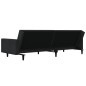vidaXL Sofá cama de 2 plazas con dos almohadas terciopelo negro