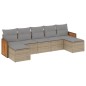 vidaXL Set sofás de jardín 7 piezas y cojines ratán sintético beige
