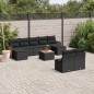 vidaXL Set de sofás de jardín 10 pzas cojines ratán sintético negro vidaXL Set de sofás de jardín 10 pzas cojines ratán sintético negro