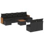 vidaXL Set de sofás de jardín 10 pzas cojines ratán sintético negro vidaXL Set de sofás de jardín 10 pzas cojines ratán sintético negro