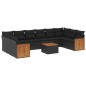 vidaXL Set de sofás de jardín 11 pzas y cojines ratán sintético negro vidaXL Set de sofás de jardín 11 pzas y cojines ratán sintético negro