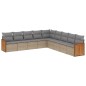 vidaXL Set de sofás de jardín 9 pzas con cojines ratán sintético beige vidaXL Set de sofás de jardín 9 pzas con cojines ratán sintético beige