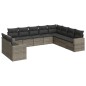 vidaXL Set de sofás de jardín 10 pzas con cojines ratán sintético gris vidaXL Set de sofás de jardín 10 pzas con cojines ratán sintético gris