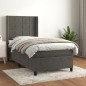 vidaXL Cama box spring con colchón terciopelo gris oscuro 80x200 cm vidaXL Cama box spring con colchón terciopelo gris oscuro 80x200 cm