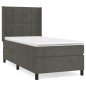 vidaXL Cama box spring con colchón terciopelo gris oscuro 80x200 cm vidaXL Cama box spring con colchón terciopelo gris oscuro 80x200 cm