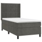 vidaXL Cama box spring con colchón terciopelo gris oscuro 80x200 cm vidaXL Cama box spring con colchón terciopelo gris oscuro 80x200 cm