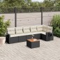 vidaXL Set de comedor de jardín 7 pzas y cojines ratán sintético negro vidaXL Set de comedor de jardín 7 pzas y cojines ratán sintético negro