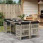vidaXL Set comedor de jardín 5 pzas cojines ratán sintético gris claro vidaXL Set comedor de jardín 5 pzas cojines ratán sintético gris claro