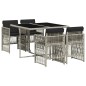 vidaXL Set comedor de jardín 5 pzas cojines ratán sintético gris claro vidaXL Set comedor de jardín 5 pzas cojines ratán sintético gris claro