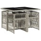 vidaXL Set comedor de jardín 5 pzas cojines ratán sintético gris claro vidaXL Set comedor de jardín 5 pzas cojines ratán sintético gris claro