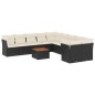 vidaXL Set de sofás de jardín 11 pzas y cojines ratán sintético negro vidaXL Set de sofás de jardín 11 pzas y cojines ratán sintético negro