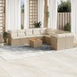 vidaXL Set de sofás de jardín 11pzas con cojines ratán sintético beige vidaXL Set de sofás de jardín 11pzas con cojines ratán sintético beige