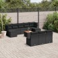 vidaXL Set de sofás de jardín 11 pzas y cojines ratán sintético negro vidaXL Set de sofás de jardín 11 pzas y cojines ratán sintético negro