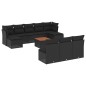 vidaXL Set de sofás de jardín 11 pzas y cojines ratán sintético negro vidaXL Set de sofás de jardín 11 pzas y cojines ratán sintético negro