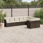 vidaXL Set de sofás de jardín 9 pzas y cojines ratán sintético marrón vidaXL Set de sofás de jardín 9 pzas y cojines ratán sintético marrón