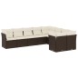 vidaXL Set de sofás de jardín 9 pzas y cojines ratán sintético marrón vidaXL Set de sofás de jardín 9 pzas y cojines ratán sintético marrón