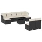 vidaXL Set de sofás de jardín 10 pzas cojines ratán sintético negro vidaXL Set de sofás de jardín 10 pzas cojines ratán sintético negro
