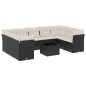 vidaXL Set de sofás de jardín 10 pzas cojines ratán sintético negro vidaXL Set de sofás de jardín 10 pzas cojines ratán sintético negro