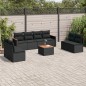 vidaXL Set de sofás de jardín 8 piezas y cojines ratán sintético negro vidaXL Set de sofás de jardín 8 piezas y cojines ratán sintético negro