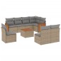 vidaXL Set de sofás de jardín 9 pzas con cojines ratán sintético beige vidaXL Set de sofás de jardín 9 pzas con cojines ratán sintético beige