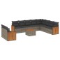 vidaXL Set de sofás de jardín 11 pzas y cojines ratán sintético gris vidaXL Set de sofás de jardín 11 pzas y cojines ratán sintético gris