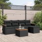 vidaXL Set de sofás de jardín 6 piezas y cojines ratán sintético negro vidaXL Set de sofás de jardín 6 piezas y cojines ratán sintético negro