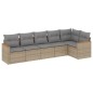 vidaXL Juego de sofás jardín con cojines 6 pzas ratán sintético beige vidaXL Juego de sofás jardín con cojines 6 pzas ratán sintético beige