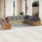 vidaXL Set de sofás de jardín 11pzas con cojines ratán sintético beige vidaXL Set de sofás de jardín 11pzas con cojines ratán sintético beige