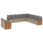 vidaXL Set de sofás de jardín 11pzas con cojines ratán sintético beige vidaXL Set de sofás de jardín 11pzas con cojines ratán sintético beige