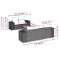 vidaXL Set de muebles de jardín 6 pzas y cojines ratán sintético gris