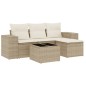 vidaXL Juego de sofás jardín con cojines 5 pzas ratán sintético beige vidaXL Juego de sofás jardín con cojines 5 pzas ratán sintético beige