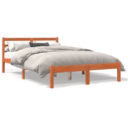 vidaXL Estructura de cama madera maciza pino marrón cera 150x200 cm