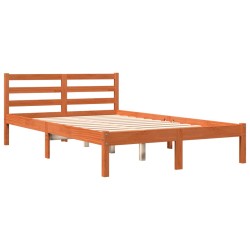 vidaXL Estructura de cama madera maciza pino marrón cera 150x200 cm