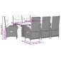 vidaXL Set de comedor de jardín 9 pzas y cojines ratán sintético negro vidaXL Set de comedor de jardín 9 pzas y cojines ratán sintético negro