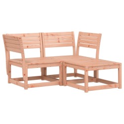 vidaXL Juego de sofás de jardín 3 pzas madera maciza de abeto Douglas
