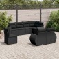 vidaXL Set de sofás de jardín 8 piezas y cojines ratán sintético negro vidaXL Set de sofás de jardín 8 piezas y cojines ratán sintético negro