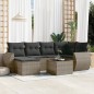 vidaXL Set de sofás de jardín 7 piezas con cojines ratán PE gris vidaXL Set de sofás de jardín 7 piezas con cojines ratán PE gris