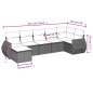 vidaXL Set de comedor de jardín 7 pzas y cojines ratán sintético negro