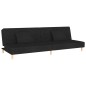 vidaXL Sofá cama de 2 plazas con dos almohadas tela negro vidaXL Sofá cama de 2 plazas con dos almohadas tela negro