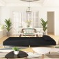 vidaXL Sofá cama de 2 plazas con dos almohadas tela negro vidaXL Sofá cama de 2 plazas con dos almohadas tela negro