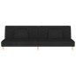 vidaXL Sofá cama de 2 plazas con dos almohadas tela negro vidaXL Sofá cama de 2 plazas con dos almohadas tela negro