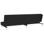 vidaXL Sofá cama de 2 plazas con dos almohadas tela negro vidaXL Sofá cama de 2 plazas con dos almohadas tela negro