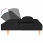 vidaXL Sofá cama de 2 plazas con dos almohadas tela negro vidaXL Sofá cama de 2 plazas con dos almohadas tela negro