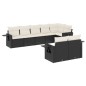 vidaXL Set de sofás de jardín 8 piezas y cojines ratán sintético negro vidaXL Set de sofás de jardín 8 piezas y cojines ratán sintético negro