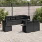 vidaXL Set de sofás de jardín 8 piezas y cojines ratán sintético negro vidaXL Set de sofás de jardín 8 piezas y cojines ratán sintético negro
