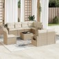 vidaXL Set de sofás de jardín 9 pzas con cojines ratán sintético beige vidaXL Set de sofás de jardín 9 pzas con cojines ratán sintético beige